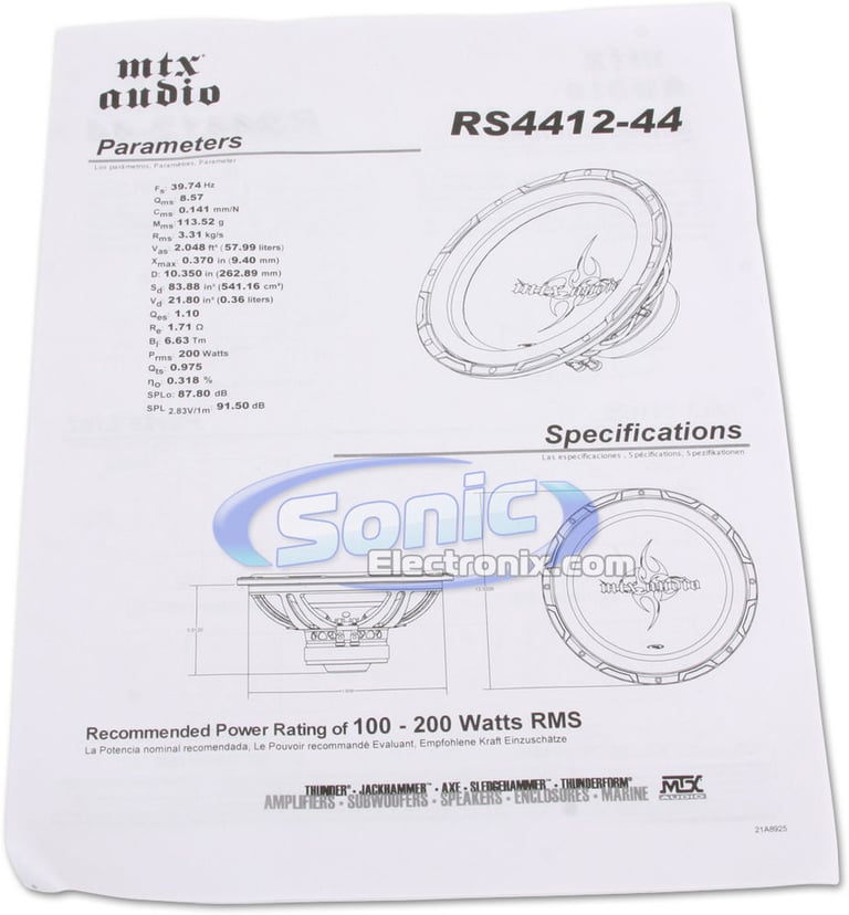 MTX Audio RS4412-44 Image 4