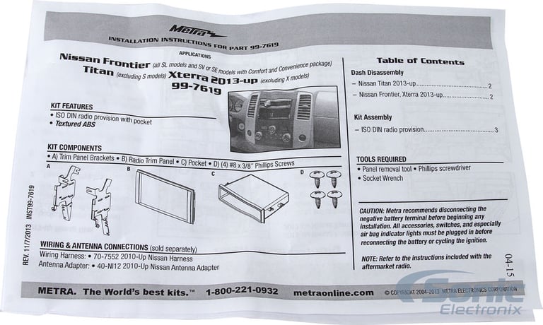 Metra 99-7619 Dash Kit Image 4