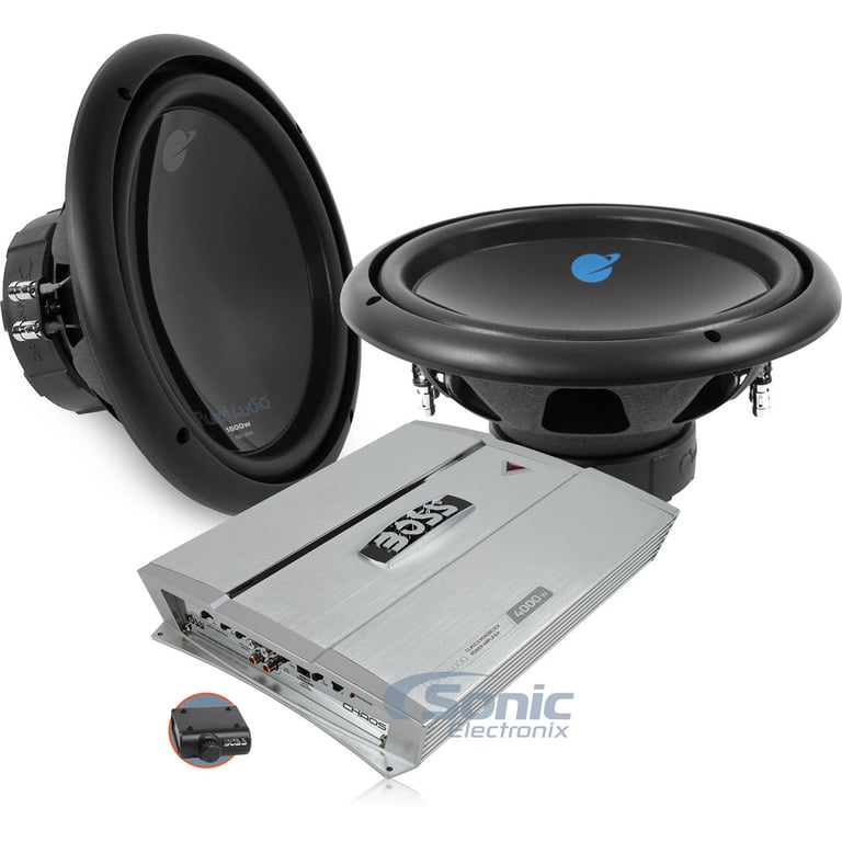 4000 Watt Max Dual 12" Planet Audio + Boss Amplified Bass Bundle Image 1
