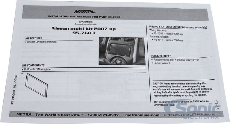 Metra 95-7603 Dash Kit Image 2