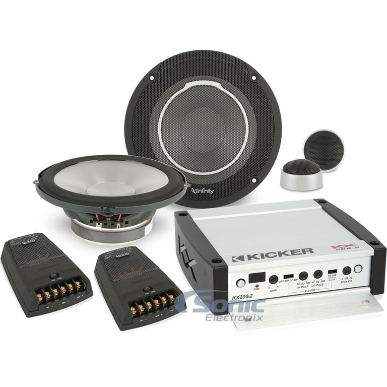 200 Watt RMS Amplified 2-Channel Infinity + Kicker Audiophile Speaker Bundle Image 1