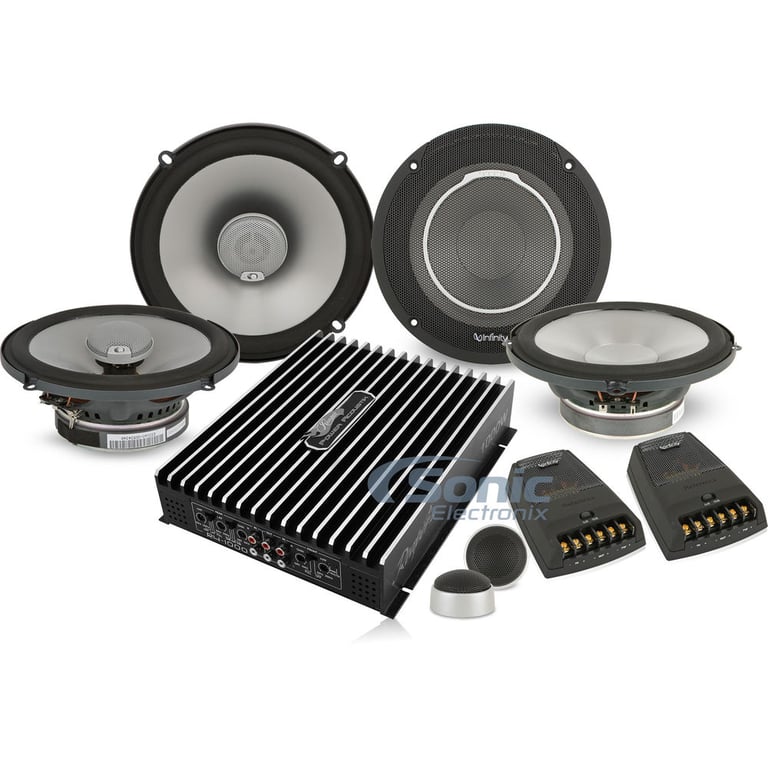 Power Acoustik 4-Channel Amp + Infinity 6-1/2" Component and Coaxial Speakers Image 1