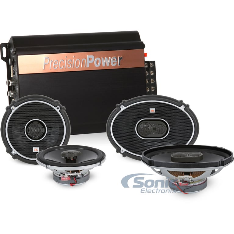 JBL 6-1/2" & 6x9" Speakers + Precision Power 4-Channel Amplifier Image 1