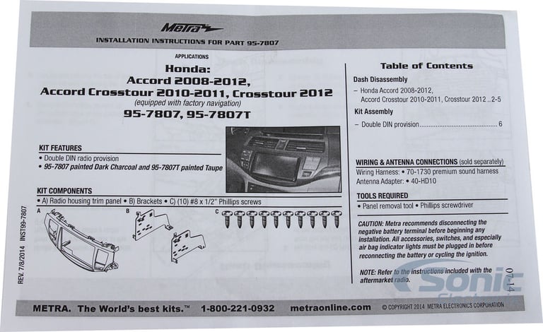 Metra 95-7807 Dash Kit Image 5