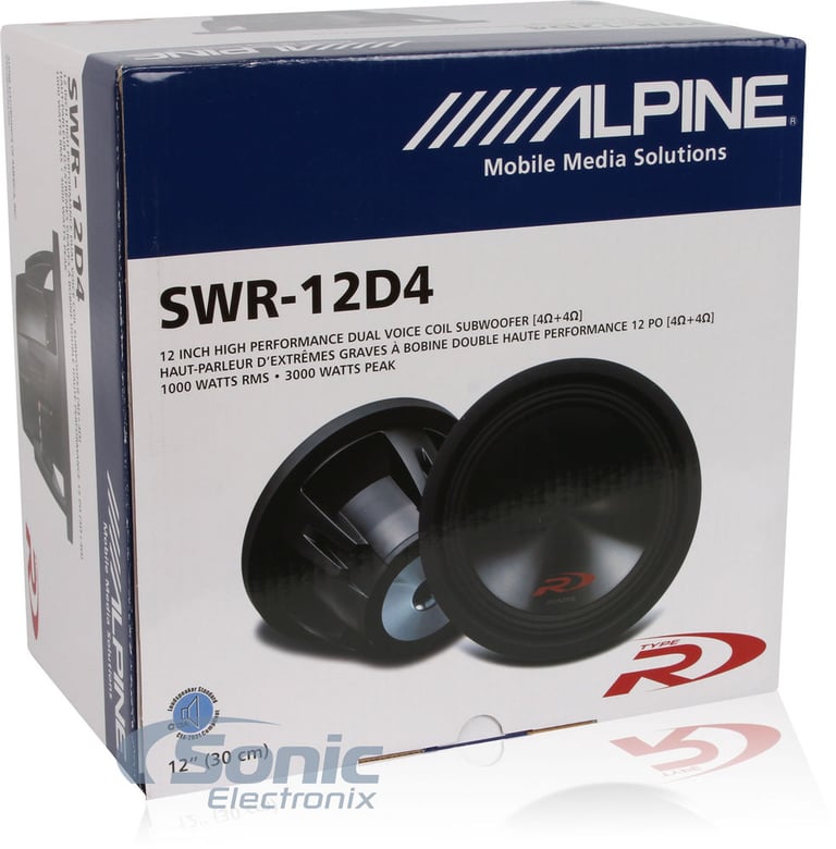 Two 12" Alpine Type-R + Hifonics Brutus 1-Ohm Stable Class D Monoblock Amplifier Image 6