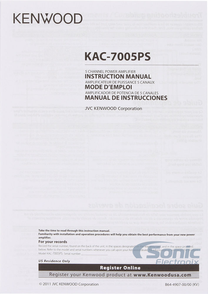 Kenwood KAC-7005PS Open Box Complete Image 4
