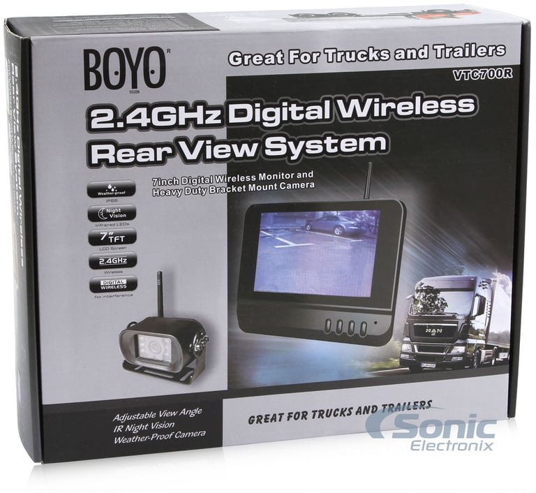 2.4GHz Digital Wireless Rear View Night Vision Camera with 7" Color Monitor Image 13