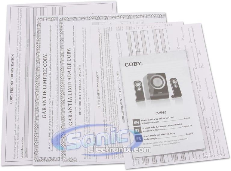 Coby CSMP80 (CS-MP80) 100-Watt High Performance 2.1 MP3 Speaker Image 8