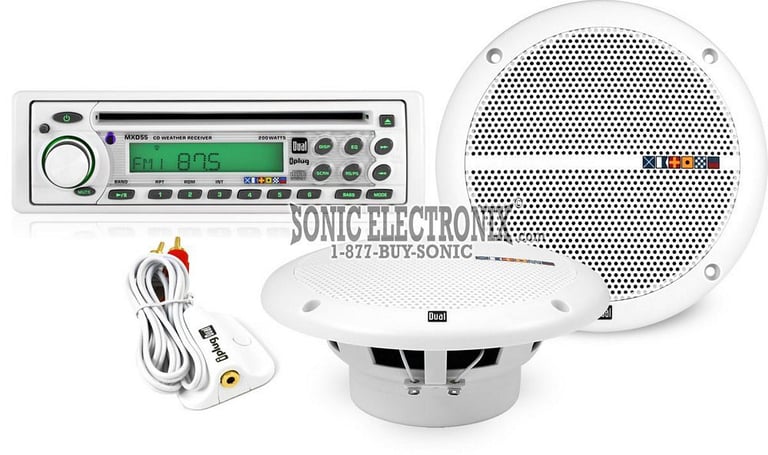 Dual MXCP55 Marine Head Unit + 6-1/2" Speakers Image 1