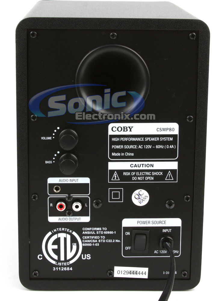 Coby CSMP80 (CS-MP80) 100-Watt High Performance 2.1 MP3 Speaker Image 4