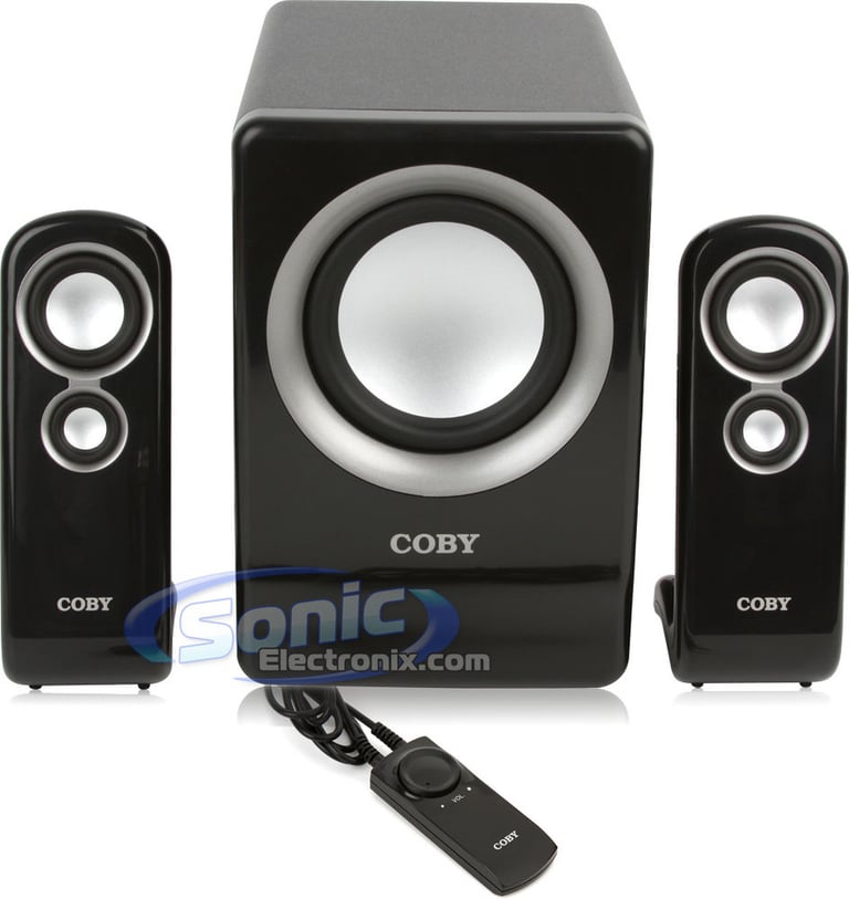 Coby CSMP80 (CS-MP80) 100-Watt High Performance 2.1 MP3 Speaker Image 1