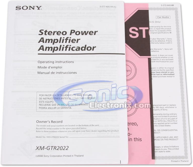 Sony Xplod XM-GTR2022 Image 6
