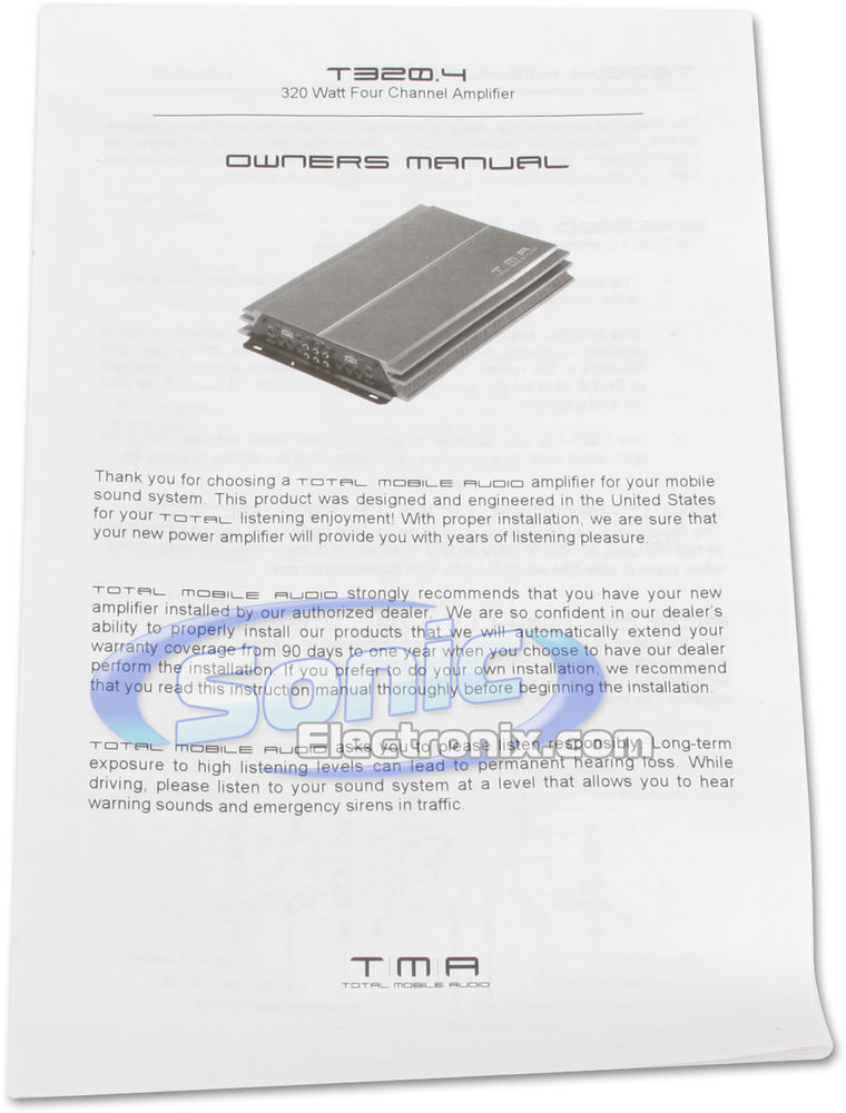 TOTAL Mobile Audio T320.4 (TMA -  A JL Audio Company) Image 5
