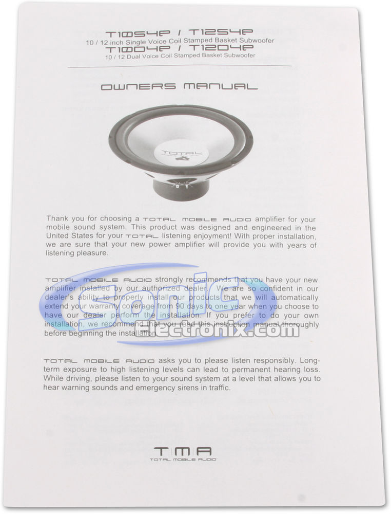 TOTAL Mobile Audio T12S4P (TMA - A JL Audio Company) Image 4