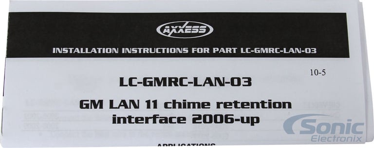 Axxess LC-GMRC-LAN-03 Wiring Interface Image 6