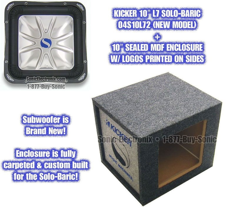 Kicker S10L7 10" Solo-Baric + 10" Logo Enclosure ( DVC 2 ohms,  2004 Model ) Image 1