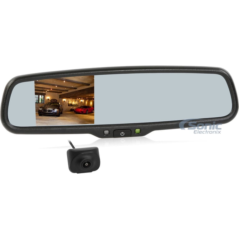 BOYO Vision Rear View Mirror Monitor and Lip Mount Camera Bundle Image 1