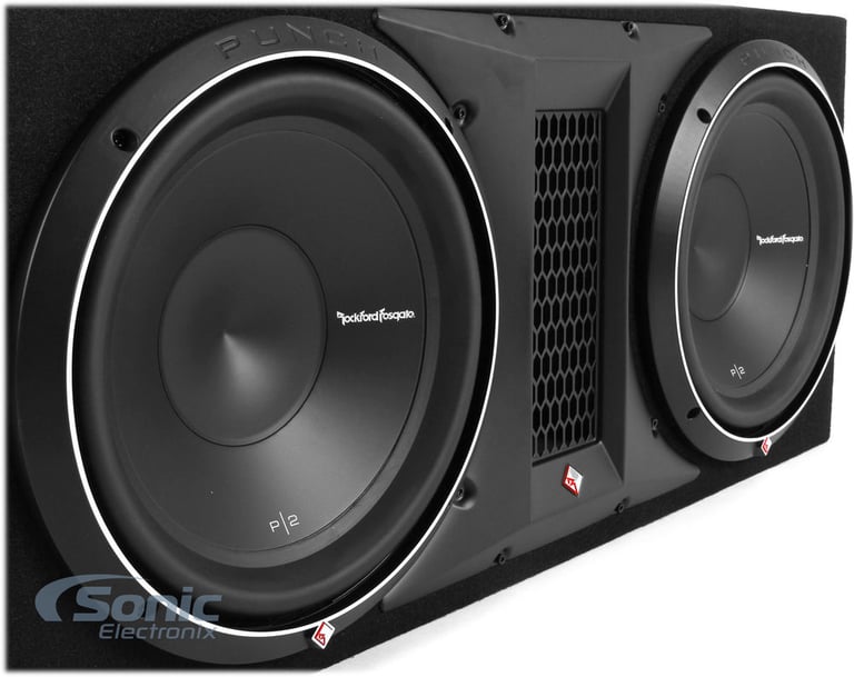 Rockford Fosgate Dual Loaded Enclosure with Crunch Amp and Wiring Kit Package Image 4