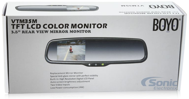 BOYO Vision Rear View Mirror Monitor and Lip Mount Camera Bundle Image 6