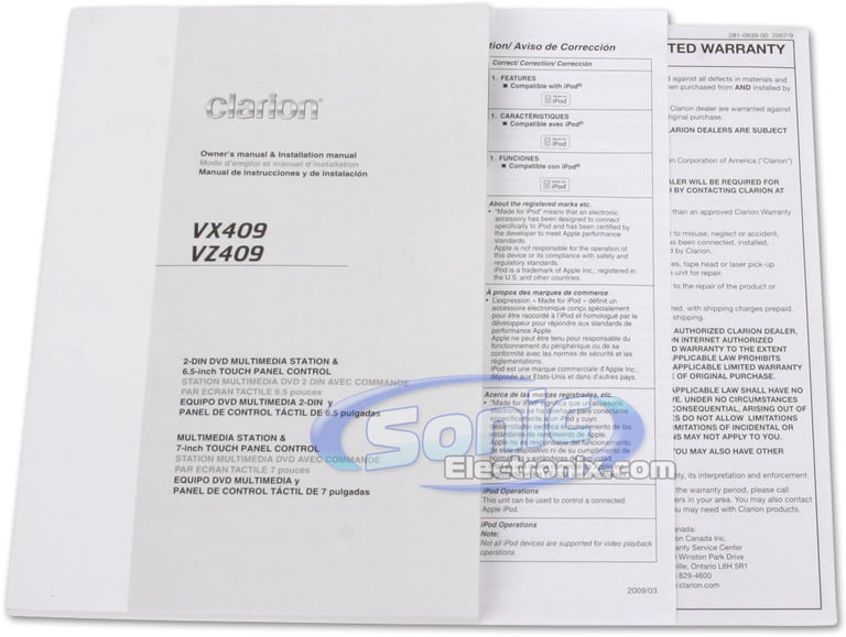 Clarion VX409 (VX-409) R/B Image 9