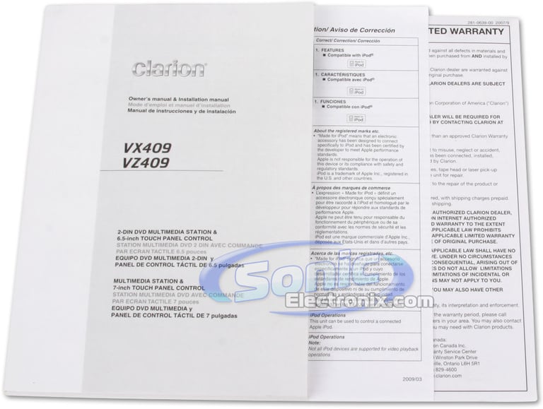 Clarion VZ409 (VZ-409) Image 8