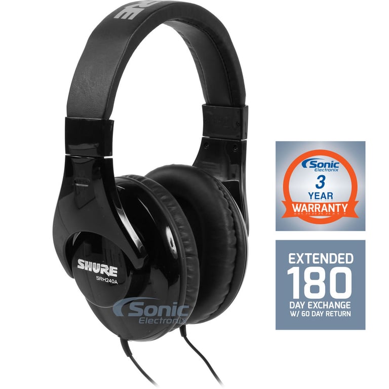Shure SRH240A + Sonic Electronix Bonus Pack 3 Image 1