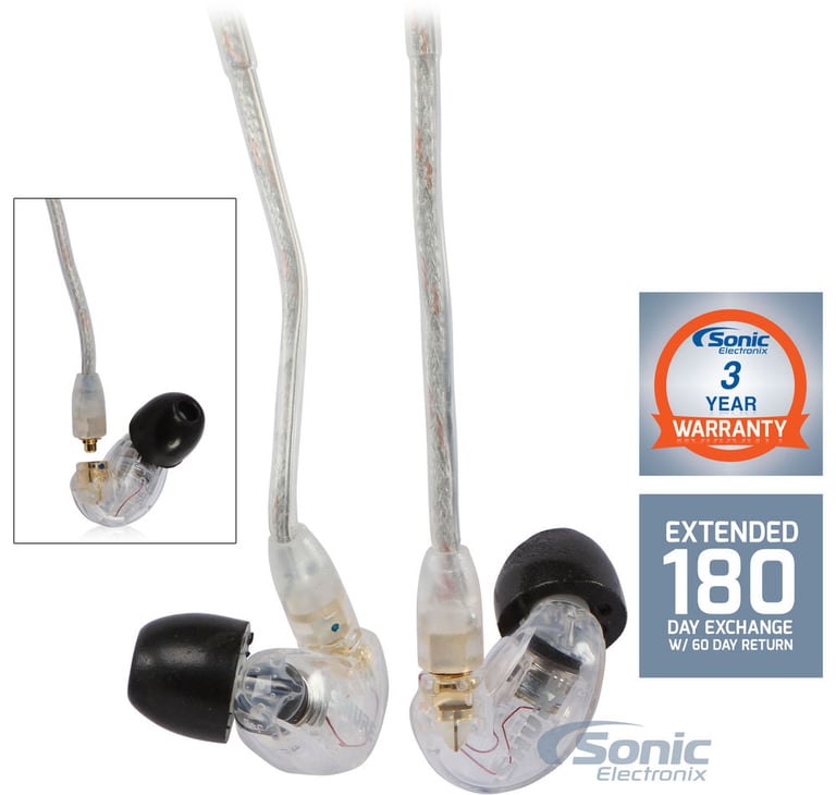 Shure SE215 (Clear) + Sonic Electronix Bonus Pack 3 Image 1