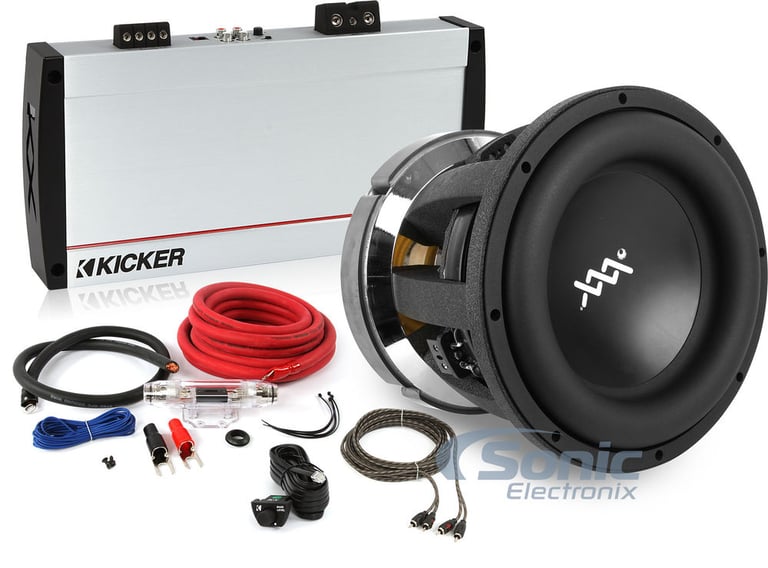 RE Audio XXX12 V2D4 + Kicker Amplifier Bundle Image 1