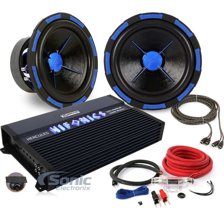 Power Acoustik Subwoofer + Hifonics H35 Amplifier Bundle Image 1