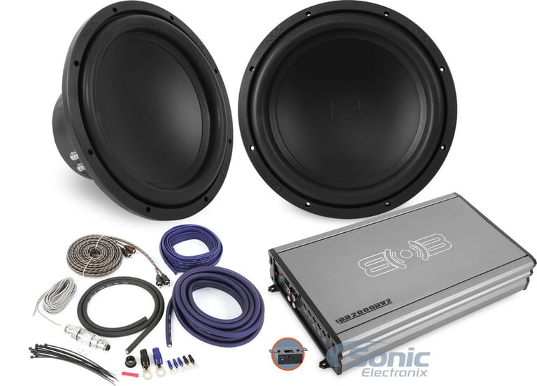 Two NVX 12" Subwoofers + Belva Monoblock Amp Upgrade Bundle Image 1
