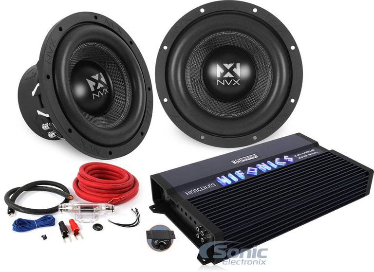 NVX Subwoofers + Hifonics H35 Amplifier Bundle Image 1