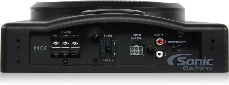 8" Compact Low Profile Under-Seat Amplified Subwoofer System Image 4