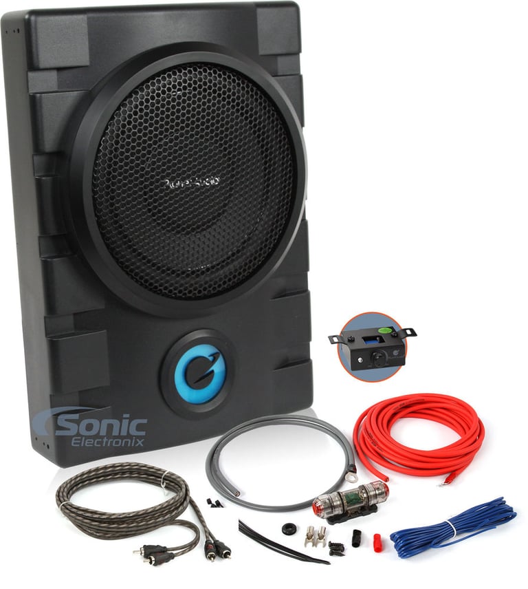 8" Compact Low Profile Under-Seat Amplified Subwoofer System Image 1