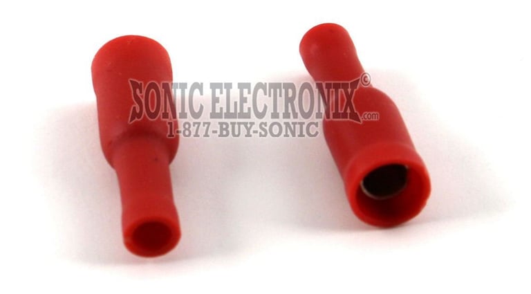Female Bullet Connnector 100 Pack Red 18-22 Gauge Image 1