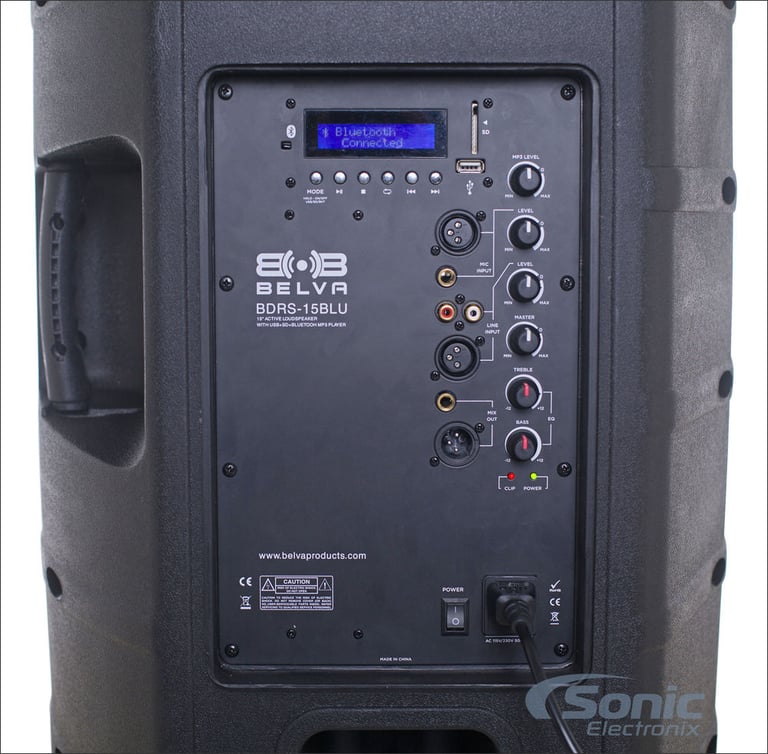 Belva BDRS-15BLU 15-inch Active Pro/DJ Speaker with Integrated Bluetooth USB & SD MP3 Player Image 6