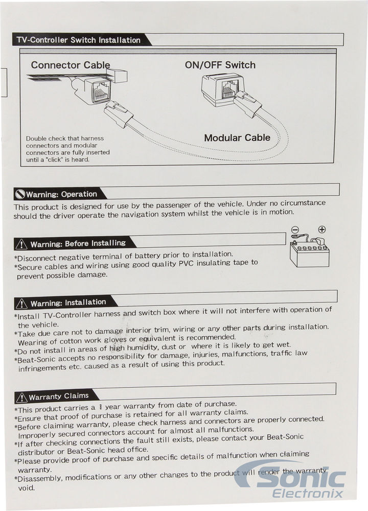Beat-Sonic Infiniti and Nissan Navigation and Video Bypass (TVK-56) Image 2