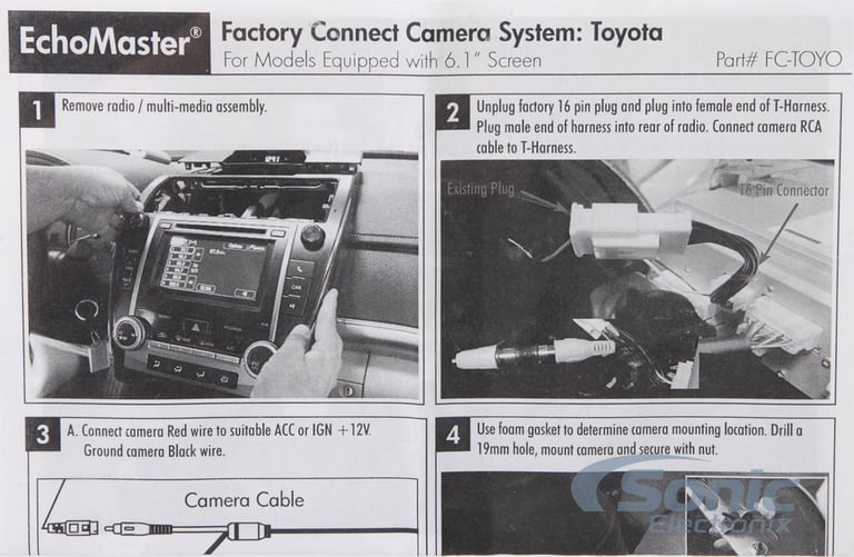 Echomaster Scion and Toyota Rear-View Camera Integration Kit  (FC-TOYO) Image 6