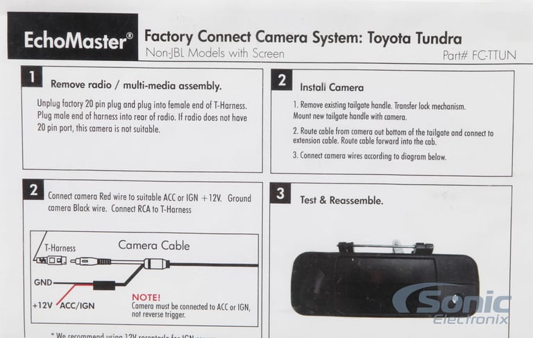 Echomaster Toyota Tundra Rear-View Camera Integration Kit  (FC-TTUN) Image 8