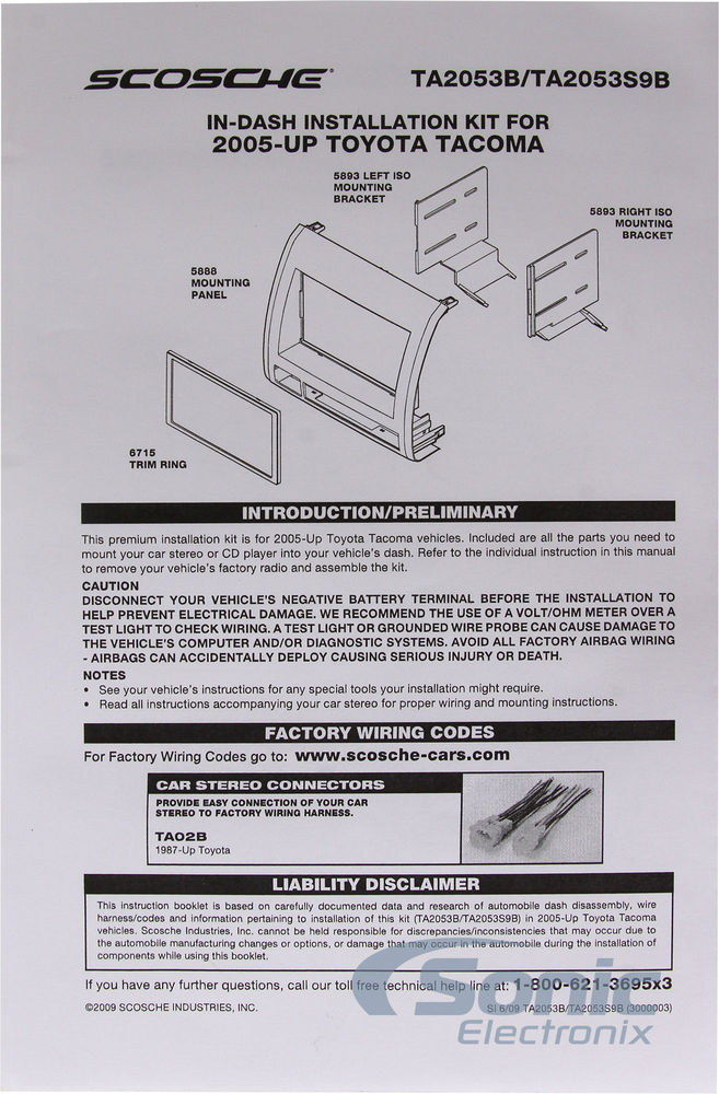 Scosche TA2053BKB Dash Kit Image 5