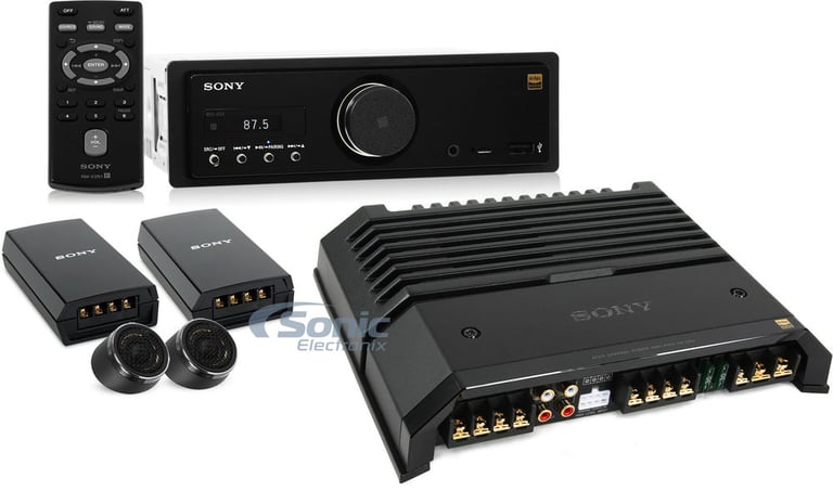 Sony High Resolution Car Audio Package with Receiver, Super Tweeters and Amp Image 1