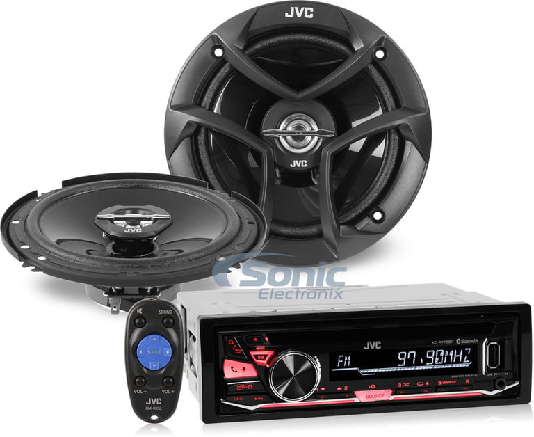 JVC KD-PKR770BT Bluetooth Radio + 6-1/2" Car Speakers Package! Image 1