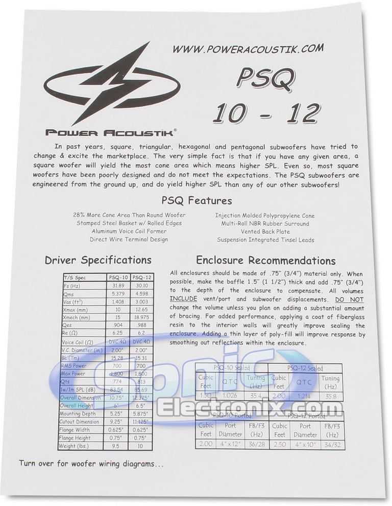 Power Acoustik PSQ-10 Image 5