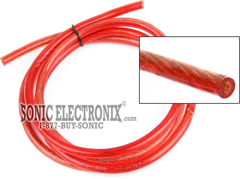 PRECUT 4 ft. - 8 Gauge ORANGE Power / Ground Wire -- color: Orange Image 1