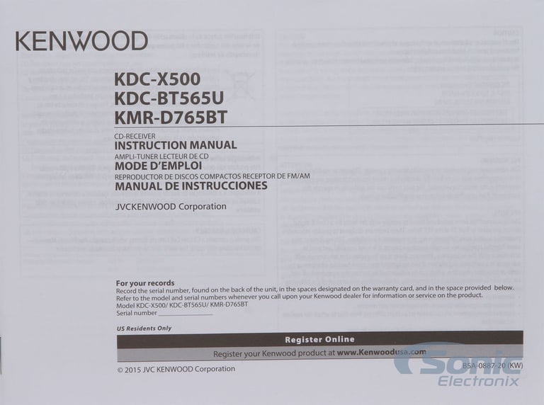 Kenwood eXcelon KDC-X500 Image 9