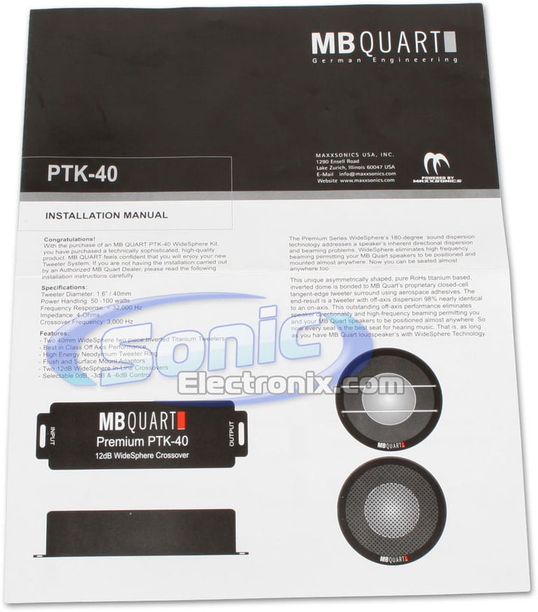 MB Quart PTK 40 (PTK40) Image 8
