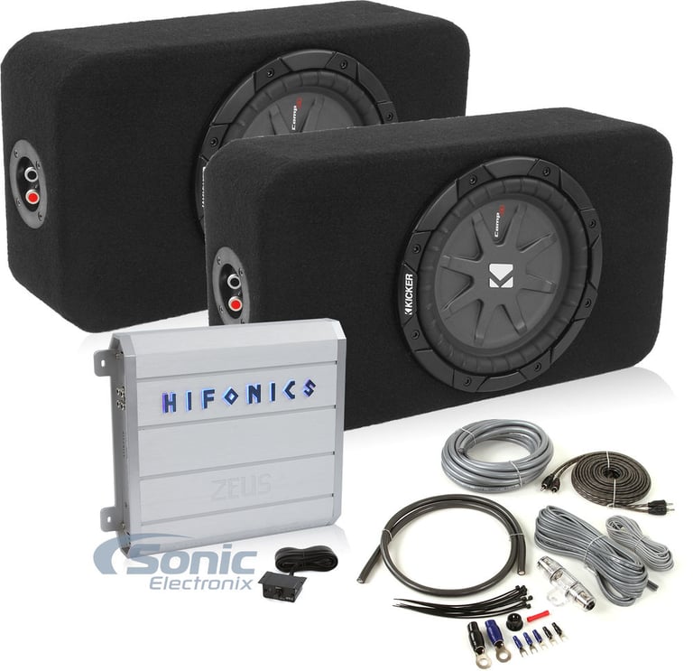 Pair Kicker CompRT8 in 1200 Watt Bass Package Image 1
