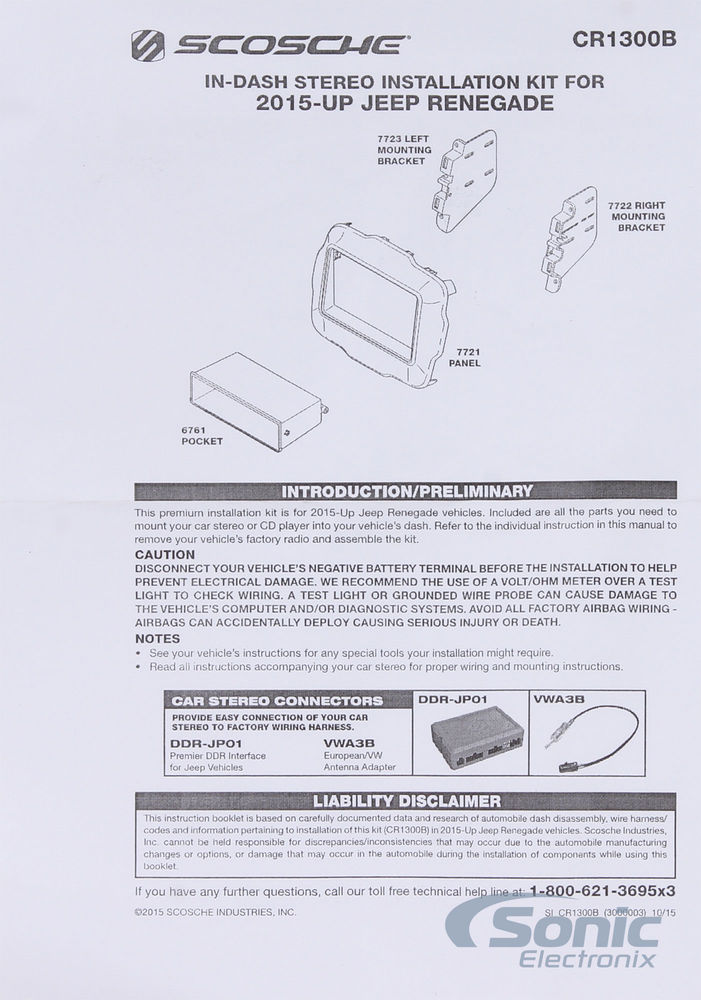 Scosche Jeep Renegade Dash Kit (CR1300B) Image 5