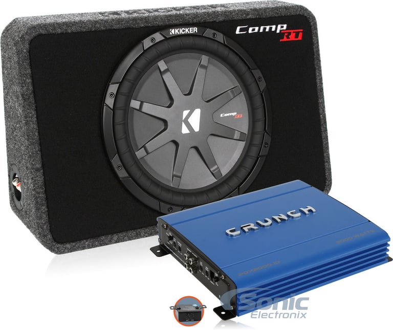 Kicker and Crunch Compact 1000W Max Truck Subwoofer Package Image 1