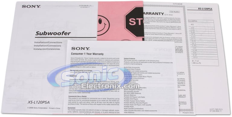 Sony XS-L120P5A Image 5
