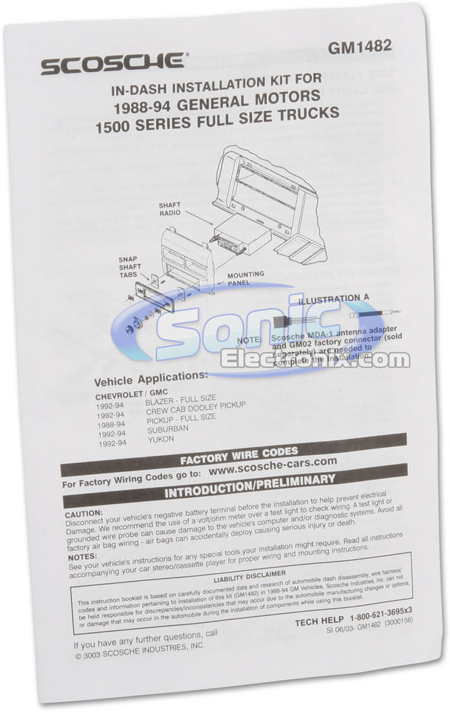 Scosche GM1482B / GM1482 Dash Kit Image 2
